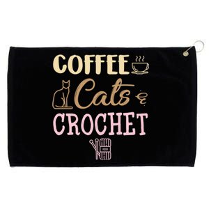 Coffee Cats And Crochet Knitting And Crocheting For Cat Lovers Meaningful Gift Grommeted Golf Towel