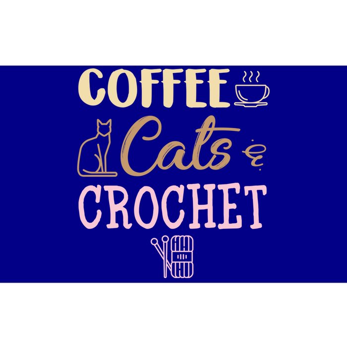 Coffee Cats And Crochet Knitting And Crocheting For Cat Lovers Meaningful Gift Bumper Sticker