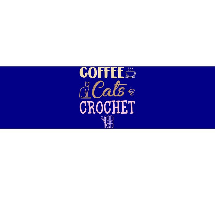 Coffee Cats And Crochet Knitting And Crocheting For Cat Lovers Meaningful Gift Bumper Sticker