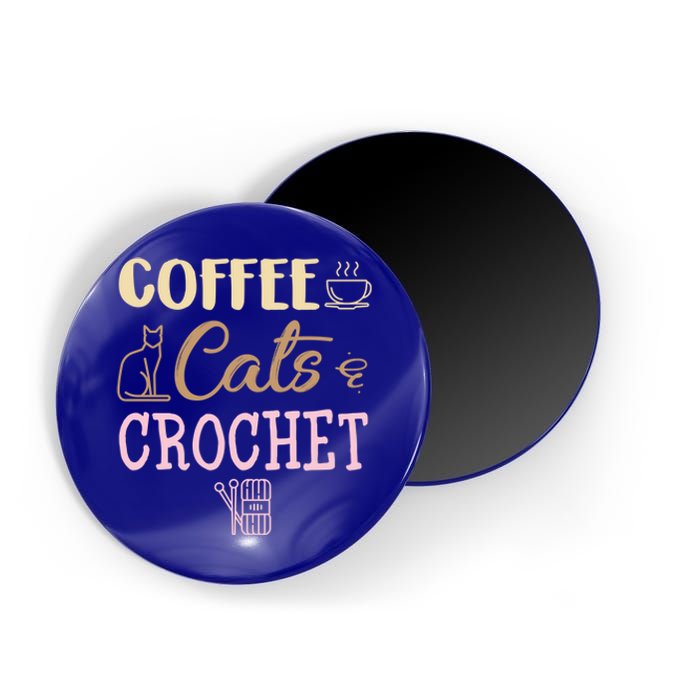 Coffee Cats And Crochet Knitting And Crocheting For Cat Lovers Meaningful Gift Magnet