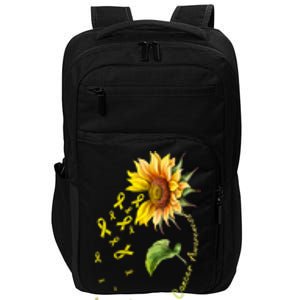 Childhood Cancer Awareness Sunflower Design Impact Tech Backpack