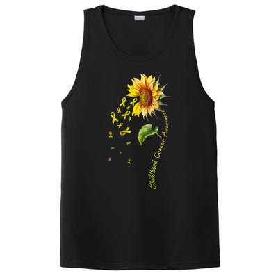 Childhood Cancer Awareness Sunflower Design PosiCharge Competitor Tank