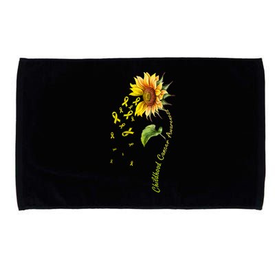 Childhood Cancer Awareness Sunflower Design Microfiber Hand Towel