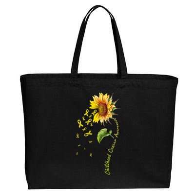 Childhood Cancer Awareness Sunflower Design Cotton Canvas Jumbo Tote