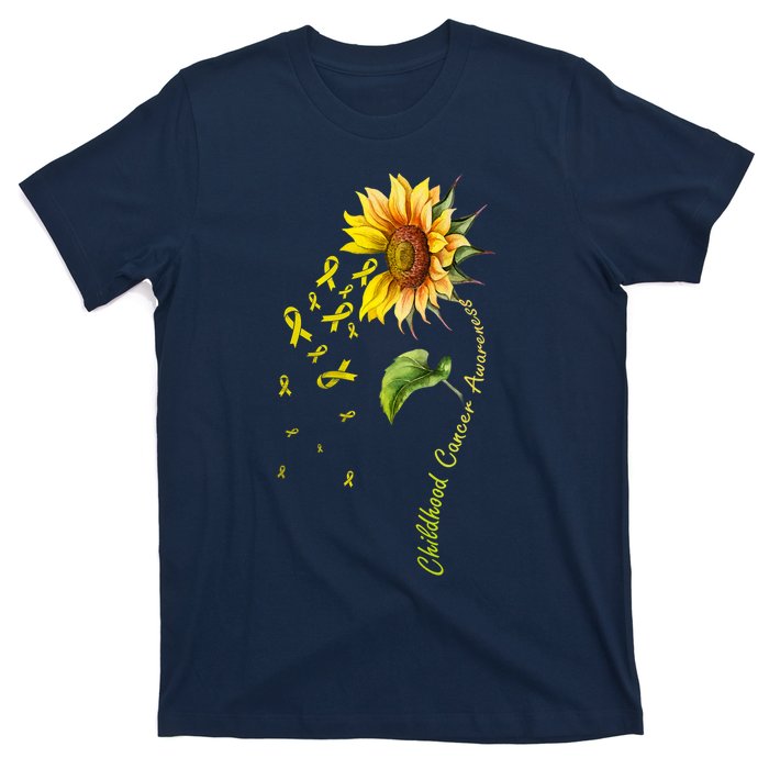 Childhood Cancer Awareness Sunflower Design T-Shirt