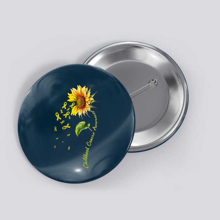 Childhood Cancer Awareness Sunflower Design Button