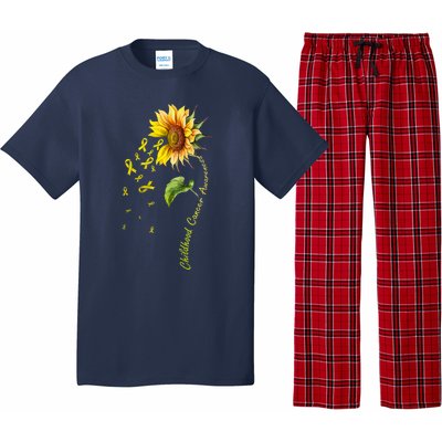 Childhood Cancer Awareness Sunflower Design Pajama Set