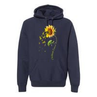 Childhood Cancer Awareness Sunflower Design Premium Hoodie