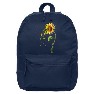 Childhood Cancer Awareness Sunflower Design 16 in Basic Backpack