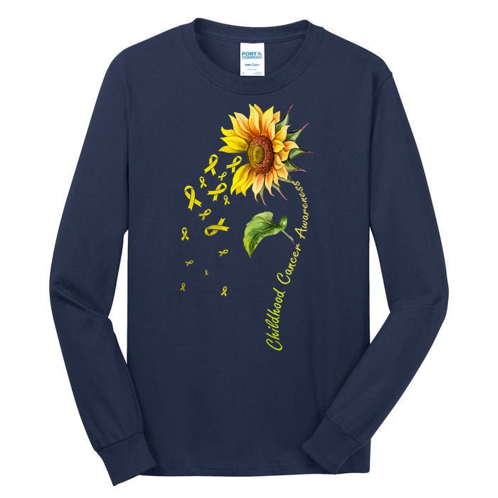 Childhood Cancer Awareness Sunflower Design Tall Long Sleeve T-Shirt