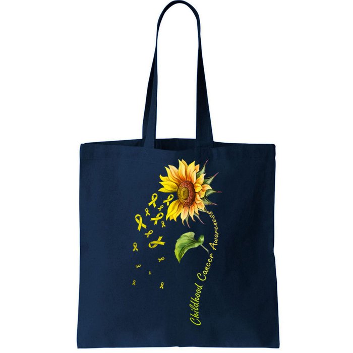 Childhood Cancer Awareness Sunflower Design Tote Bag