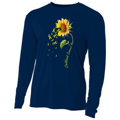 Childhood Cancer Awareness Sunflower Design Cooling Performance Long Sleeve Crew