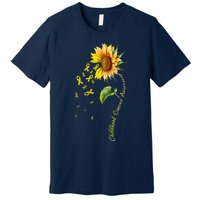 Childhood Cancer Awareness Sunflower Design Premium T-Shirt