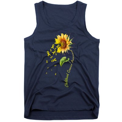 Childhood Cancer Awareness Sunflower Design Tank Top