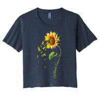 Childhood Cancer Awareness Sunflower Design Women's Crop Top Tee