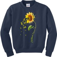 Childhood Cancer Awareness Sunflower Design Kids Sweatshirt