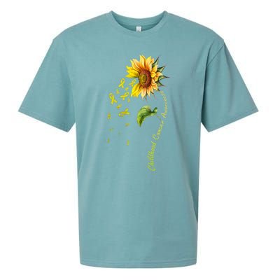 Childhood Cancer Awareness Sunflower Design Sueded Cloud Jersey T-Shirt