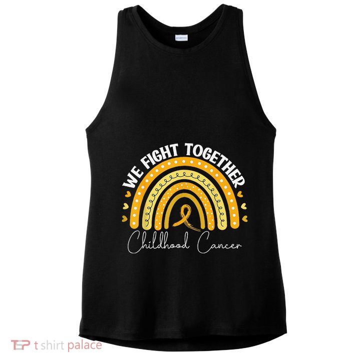 Childhood Cancer Awareness Gold Ribbon Ladies PosiCharge Tri-Blend Wicking Tank