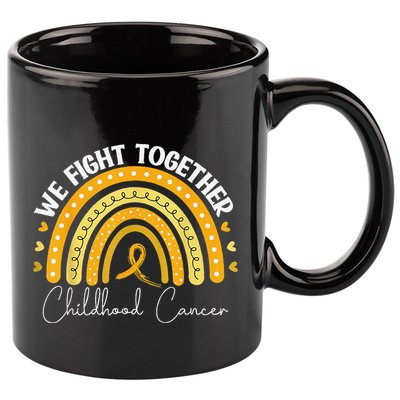 Childhood Cancer Awareness Gold Ribbon 11oz C Handle Ceramic Mug