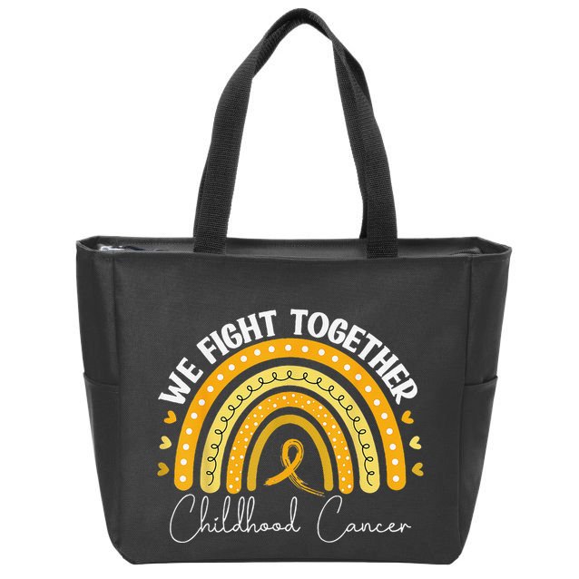 Childhood Cancer Awareness Gold Ribbon Zip Tote Bag