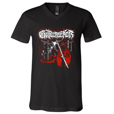 Closed Casket Activities Gatecreeper Reaper V-Neck T-Shirt