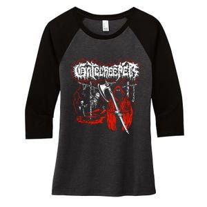 Closed Casket Activities Gatecreeper Reaper Women's Tri-Blend 3/4-Sleeve Raglan Shirt