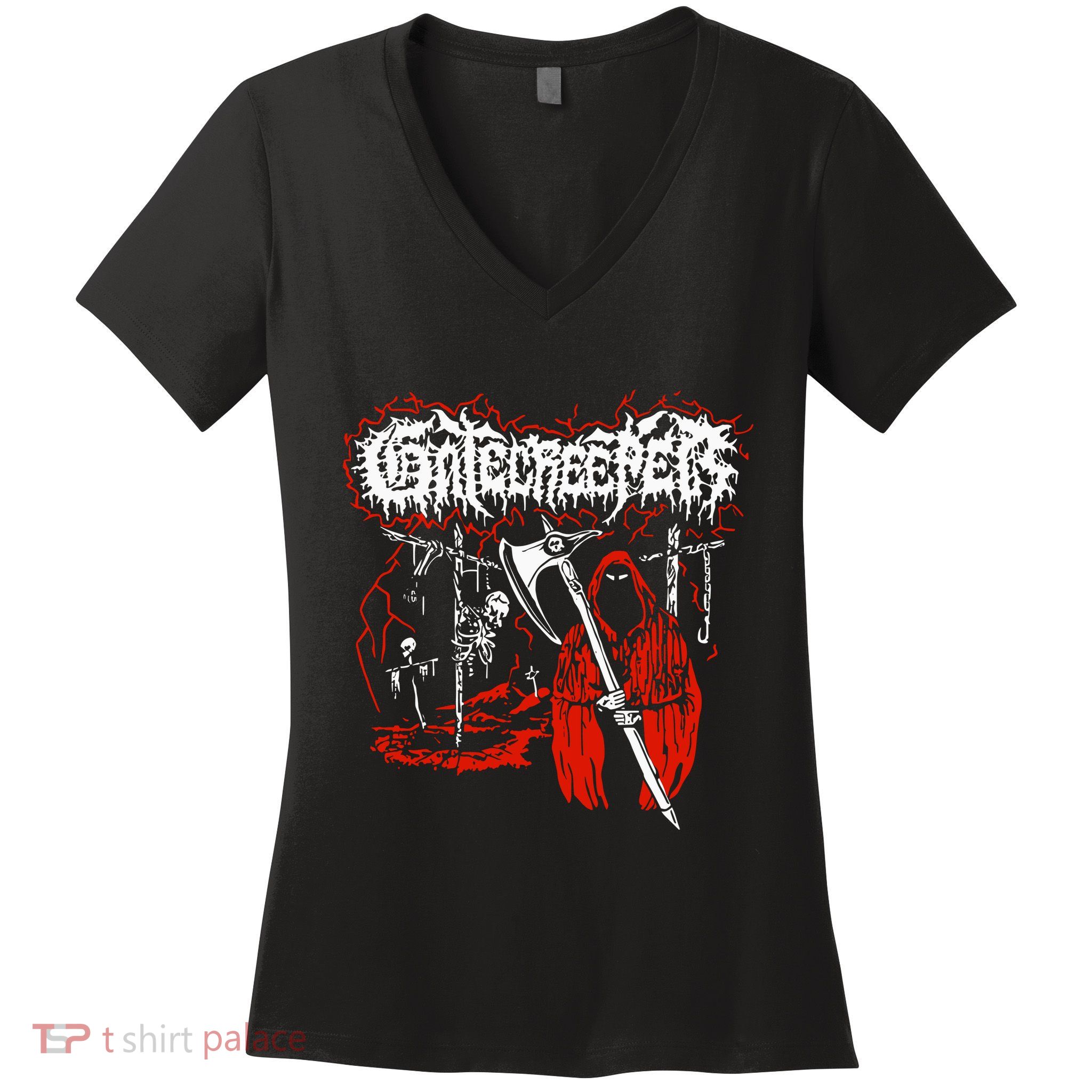 Closed Casket Activities Gatecreeper Reaper Women's V-Neck T-Shirt