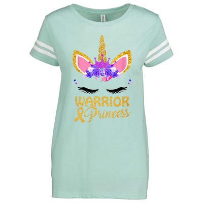 Childhood Cancer Awareness Unicorn Warrior Princess Enza Ladies Jersey Football T-Shirt