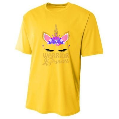 Childhood Cancer Awareness Unicorn Warrior Princess Youth Performance Sprint T-Shirt