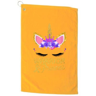 Childhood Cancer Awareness Unicorn Warrior Princess Platinum Collection Golf Towel