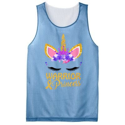 Childhood Cancer Awareness Unicorn Warrior Princess Mesh Reversible Basketball Jersey Tank