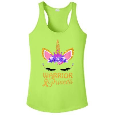 Childhood Cancer Awareness Unicorn Warrior Princess Ladies PosiCharge Competitor Racerback Tank