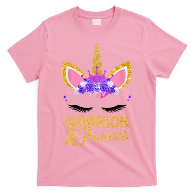 Childhood Cancer Awareness Unicorn Warrior Princess T-Shirt