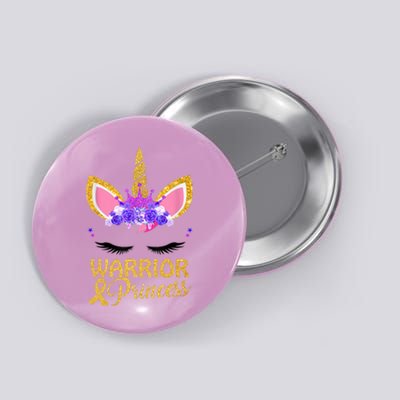 Childhood Cancer Awareness Unicorn Warrior Princess Button