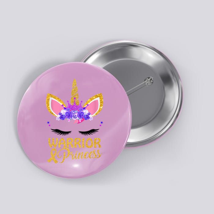 Childhood Cancer Awareness Unicorn Warrior Princess Button