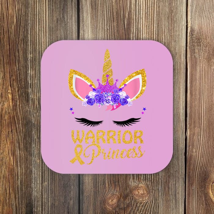 Childhood Cancer Awareness Unicorn Warrior Princess Coaster