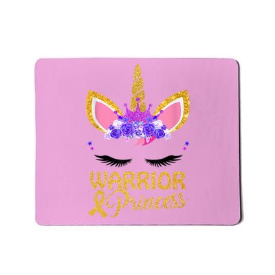 Childhood Cancer Awareness Unicorn Warrior Princess Mousepad