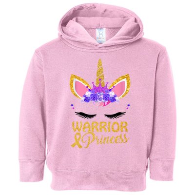 Childhood Cancer Awareness Unicorn Warrior Princess Toddler Hoodie