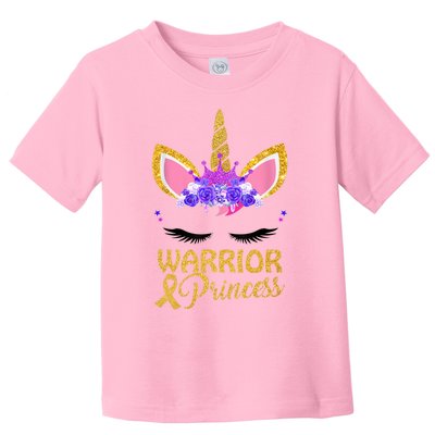 Childhood Cancer Awareness Unicorn Warrior Princess Toddler T-Shirt