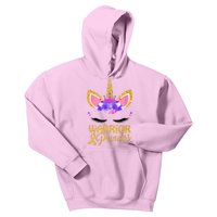 Childhood Cancer Awareness Unicorn Warrior Princess Kids Hoodie