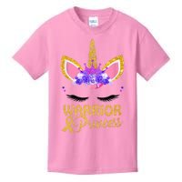 Childhood Cancer Awareness Unicorn Warrior Princess Kids T-Shirt