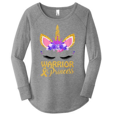 Childhood Cancer Awareness Unicorn Warrior Princess Women's Perfect Tri Tunic Long Sleeve Shirt