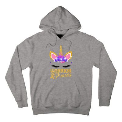 Childhood Cancer Awareness Unicorn Warrior Princess Tall Hoodie