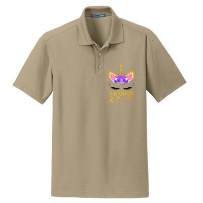 Childhood Cancer Awareness Unicorn Warrior Princess Dry Zone Grid Polo