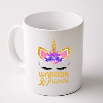 Childhood Cancer Awareness Unicorn Warrior Princess Coffee Mug