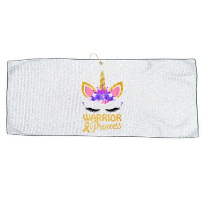 Childhood Cancer Awareness Unicorn Warrior Princess Large Microfiber Waffle Golf Towel