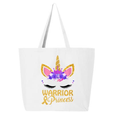 Childhood Cancer Awareness Unicorn Warrior Princess 25L Jumbo Tote