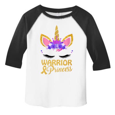 Childhood Cancer Awareness Unicorn Warrior Princess Toddler Fine Jersey T-Shirt