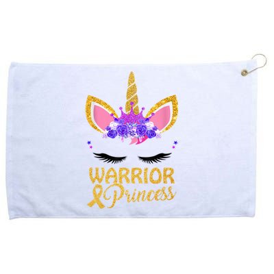 Childhood Cancer Awareness Unicorn Warrior Princess Grommeted Golf Towel