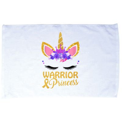 Childhood Cancer Awareness Unicorn Warrior Princess Microfiber Hand Towel